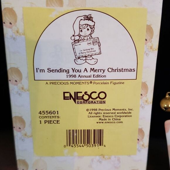 Vintage Precious Moments - "I'm Sending You A Merry Christmas" - 1998 (4… - Picture 3 of 9